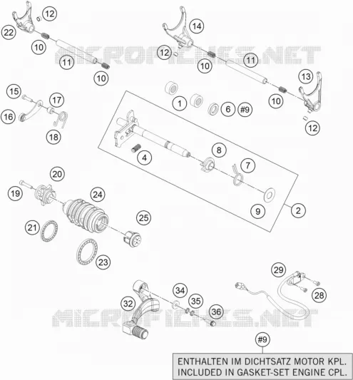 MECANISME DE SELECTION DE VITESSES KTM MOTO 1290 2015 SUPER ADVENTURE  1290 SUPER ADVENTURE WHITE ABS