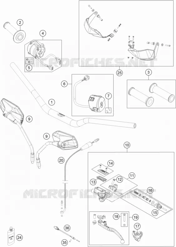 GUIDON / COMMANDES KTM MOTO 1190 2015 ADVENTURE  1190 ADVENTURE R ABS