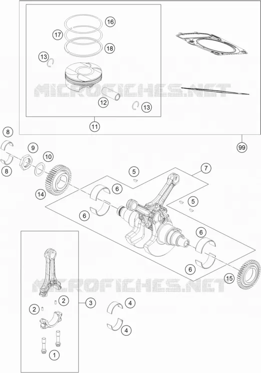 VILEBREQUIN / PISTON KTM MOTO 1190 2015 ADVENTURE  1190 ADVENTURE ABS GREY WES.
