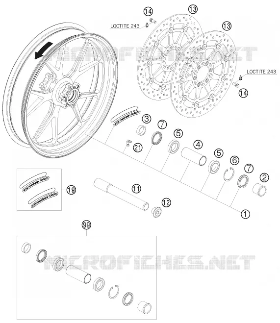 ROUE AVANT KTM MOTO 1190 2010 RC8  1190 RC8 R
