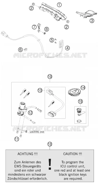 CONTACTEUR A CLE KTM MOTO 1190 2009 RC8  1190 RC8 R
