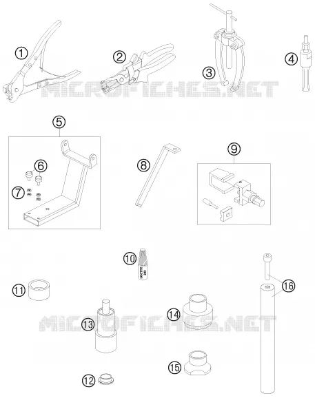 OUTILLAGE SPECIFIQUE KTM MOTO 990 2009 ADVENTURE  990 ADVENTURE WHITE ABS
