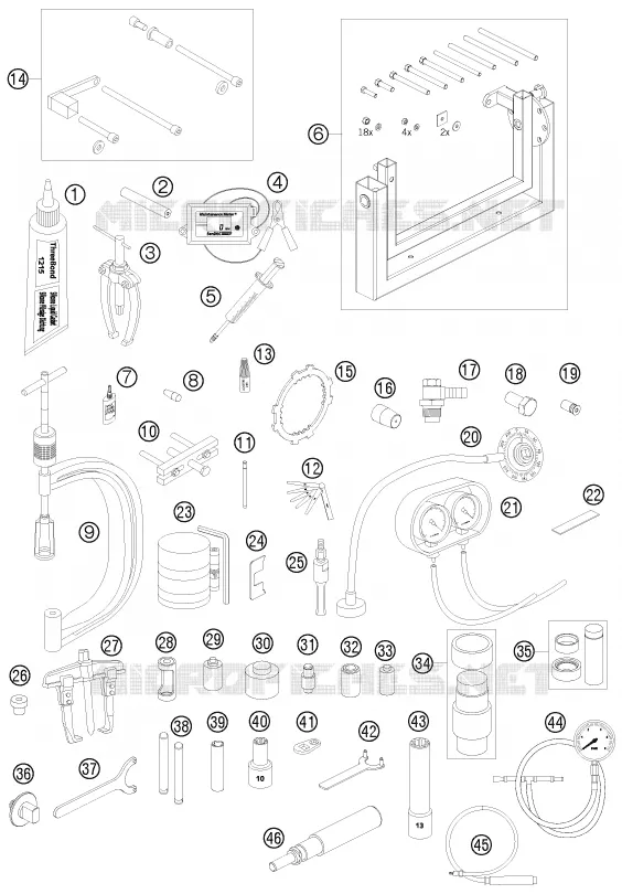 OUTILLAGE SPECIFIQUE (MOTEUR) KTM MOTO 990 2009 ADVENTURE  990 ADVENTURE ORANGE ABS