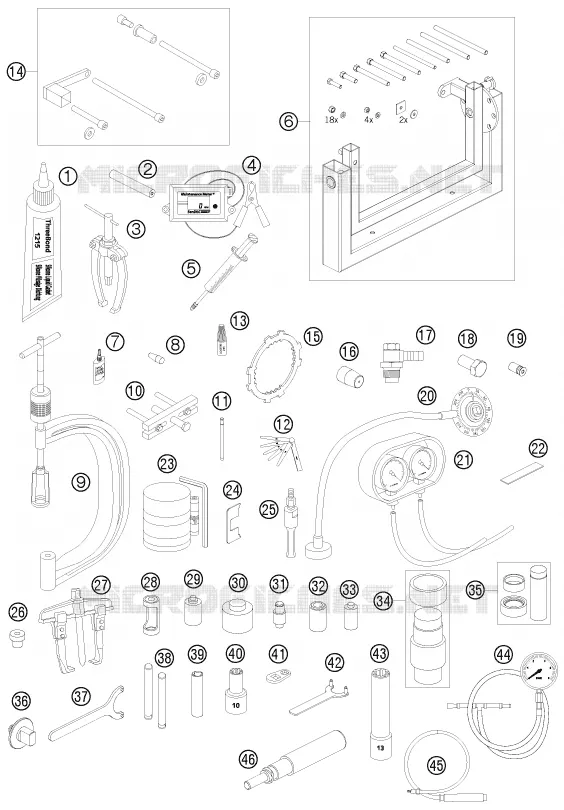 OUTILLAGE SPECIFIQUE (MOTEUR) KTM MOTO 990 2009 ADVENTURE  990 ADVENTURE WHITE ABS