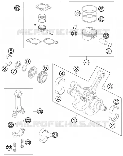 VILEBREQUIN / PISTON KTM MOTO 990 2007 ADVENTURE  990 ADVENTURE BLACK ABS