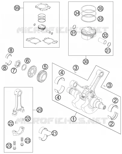 VILEBREQUIN / PISTON KTM MOTO 990 2007 ADVENTURE  990 ADVENTURE ORANGE ABS