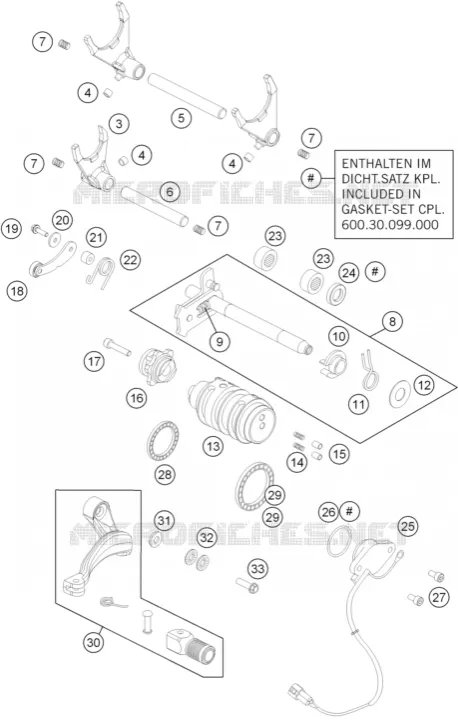 MECANISME DE SELECTION DE VITESSES KTM MOTO 990 2013 SUPERMOTO  990 SUPERMOTO T BLACK ABS