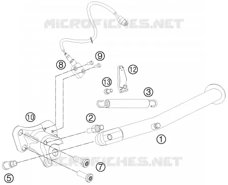 BEQUILLE LATERALE / CENTRALE KTM MOTO 990 2012 SUPERMOTO  990 SUPERMOTO T WHITE ABS