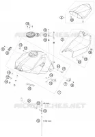RESERVOIR / SELLE pour KTM RC8 2010
