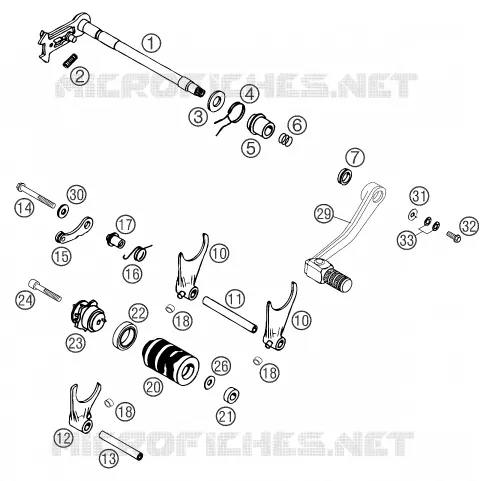 MECANISME DE SELECTION DE VITESSES KTM MOTO 660 2004 SUPERMOTO  660 SMS