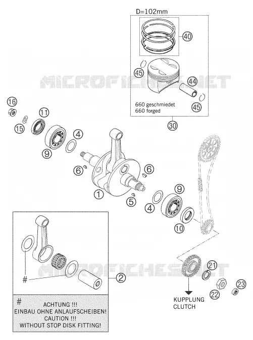 VILEBREQUIN / PISTON KTM MOTO 660 2005 SUPERMOTO  660 SMC