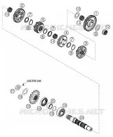 BOITE DE VITESSES   ARBRE SECONDAIRE pour KTM SUPERMOTO 2004