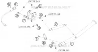BEQUILLE LATERALE / CENTRALE pour KTM SUPERMOTO 2007