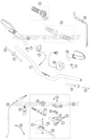 GUIDON / COMMANDES pour KTM SUPERMOTO 2007