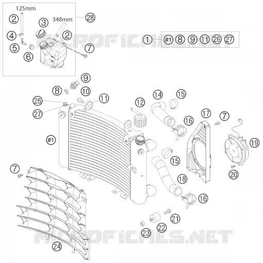 CIRCUIT DE REFROIDISSEMENT KTM MOTO 690 2008 SUPERMOTO  690 SUPERMOTO R