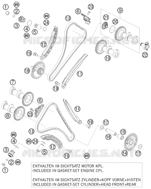 DISTRIBUTION KTM MOTO 1190 2009 RC8  1190 RC8 BLACK