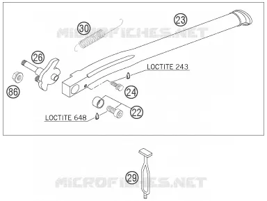 BEQUILLE LATERALE / CENTRALE KTM MOTO 525 2007 XC-W  525 XC-W