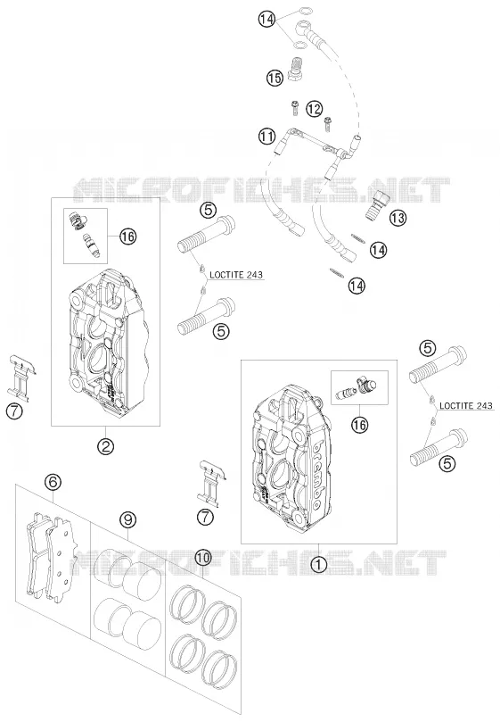 ETRIER DE FREIN AVANT KTM MOTO 1190 2009 RC8  1190 RC8 BLACK