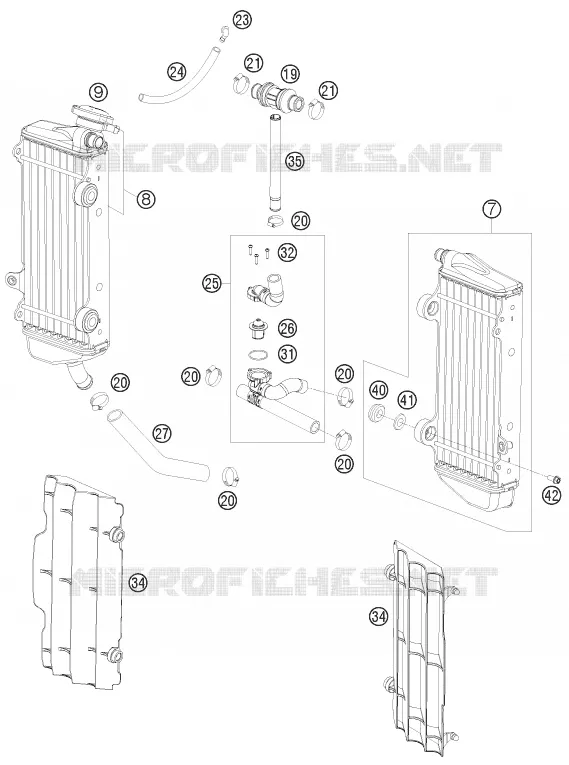 CIRCUIT DE REFROIDISSEMENT KTM MOTO 300 2009 XC-W  300 XC-W