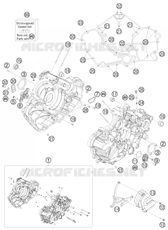 CARTER MOTEUR KTM MOTO 1190 2008 RC8  1190 RC8 ORANGE