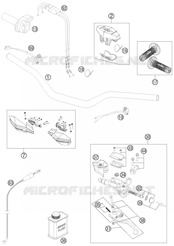 GUIDON / COMMANDES KTM MOTO 250 2014 XCF-W  250 XCF-W