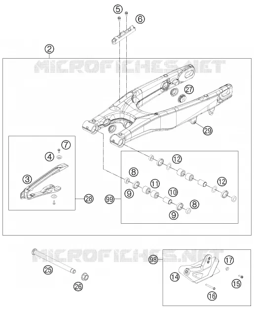 BRAS OSCILLANT  KTM MOTO 250 2015 XC-F  250 XC-F