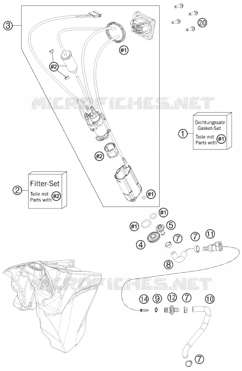 POMPE A ESSENCE KTM MOTO 450 2013 XC-W  450 XC-W