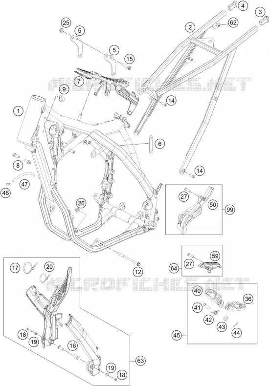 CADRE KTM MOTO 450 2015 XC-F  450 XC-F
