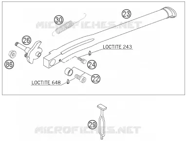 BEQUILLE LATERALE / CENTRALE KTM MOTO 450 2007 XC  450 XC