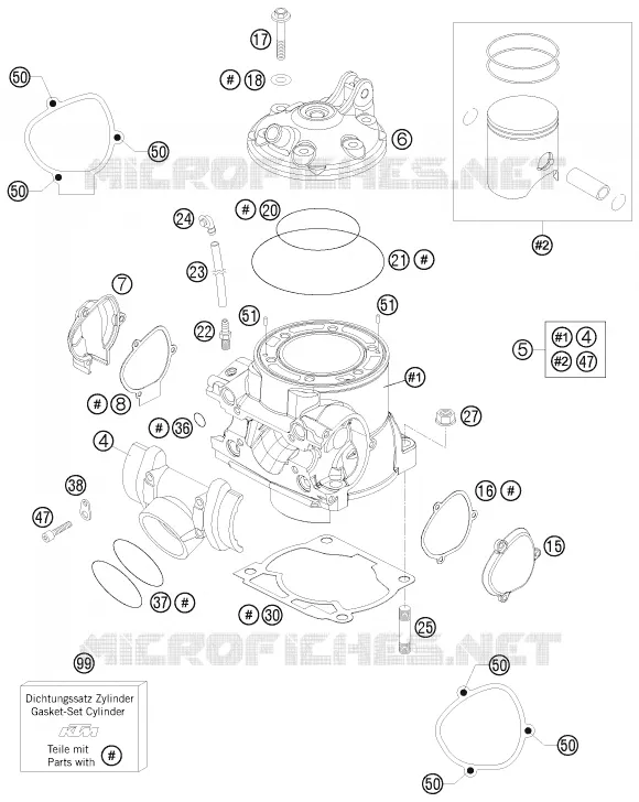 CYLINDRE / CULASSE KTM MOTO 250 2016 XC  250 XC