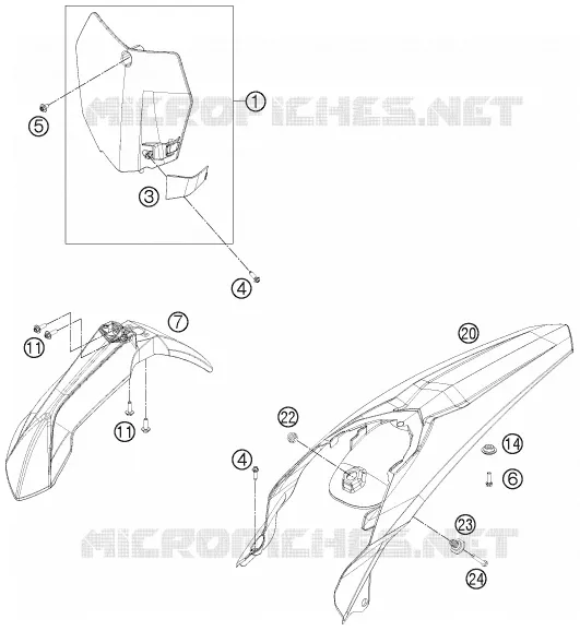 PLASTIQUES KTM MOTO 250 2015 XC  250 XC