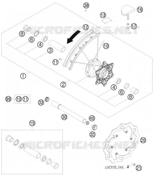 ROUE AVANT KTM MOTO 250 2010 XC-W  250 XC-W
