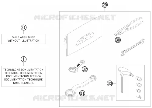 TROUSSE A OUTILS / MANUELS / OPTIONS KTM MOTO 250 2008 XC-W  250 XC-W