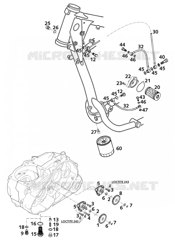 POMPE A HUILE KTM MOTO 640 2002 ENDURO  640 LC4-E SIX DAYS