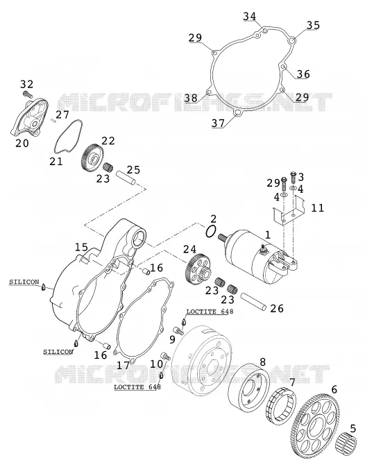 DEMARREUR ELECTRIQUE KTM MOTO 640 1998 ENDURO  640 LC4