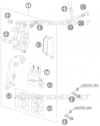 ETRIER DE FREIN AVANT KTM MOTO 530 2008 EXC  530 EXC-R