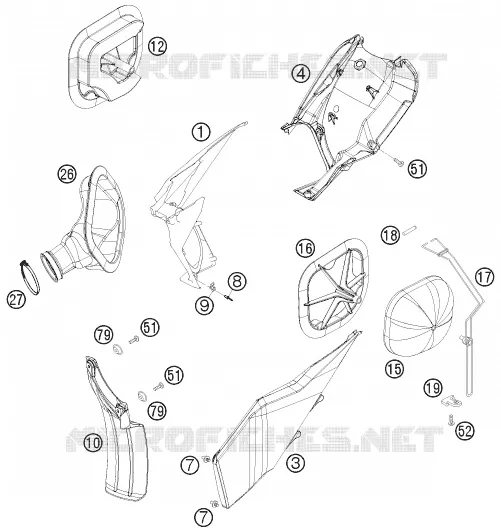 FILTRE A AIR KTM MOTO 530 2010 EXC  530 EXC SIX DAYS