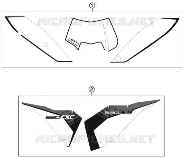 AUTOCOLLANTS KTM MOTO 530 2011 EXC  530 EXC