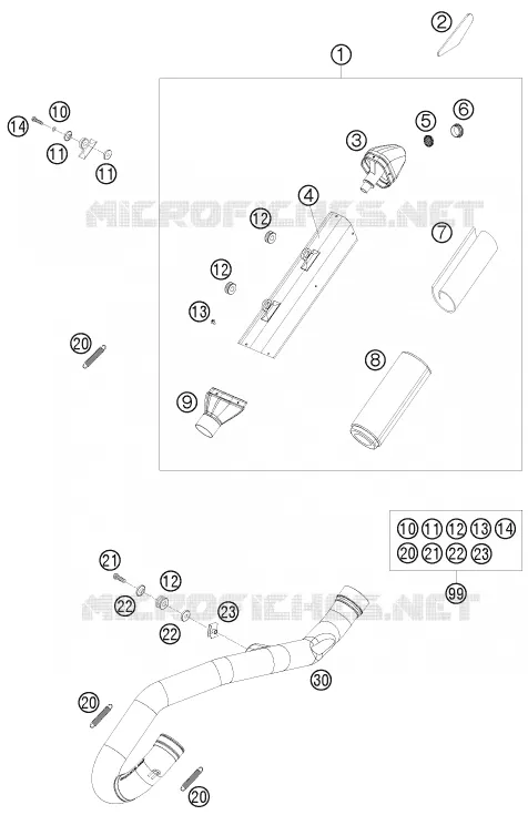 ECHAPPEMENT KTM MOTO 530 2009 EXC  530 EXC