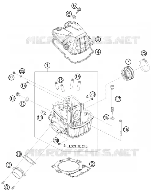 CULASSE KTM MOTO 530 2009 EXC  530 EXC