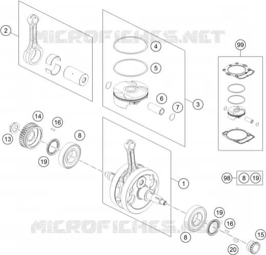 VILEBREQUIN / PISTON KTM MOTO 500 2016 EXC  500 EXC SIX DAYS