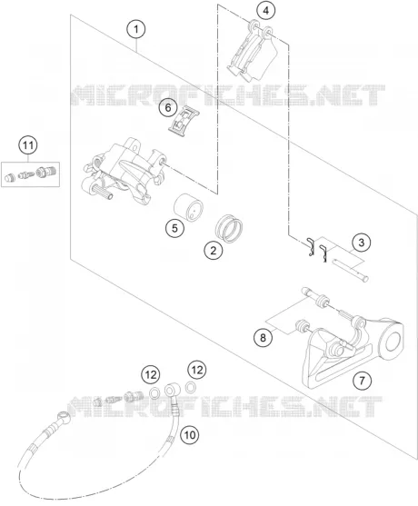 ETRIER DE FREIN AR KTM MOTO 250 2017 EXC-F  250 EXC-F