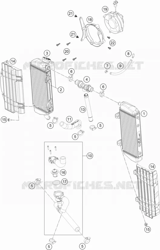 CIRCUIT DE REFROIDISSEMENT KTM MOTO 250 2017 EXC-F  250 EXC-F