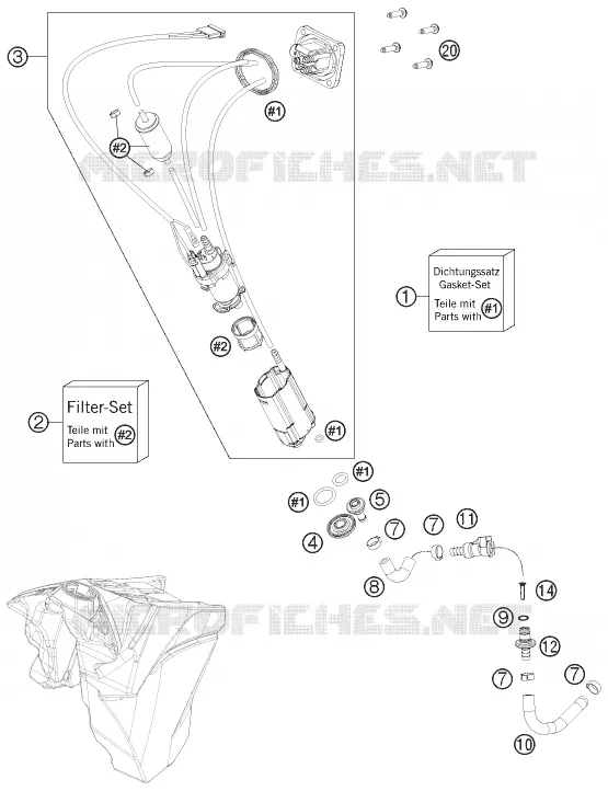 POMPE A ESSENCE KTM MOTO 250 2013 EXC-F  250 EXC-F