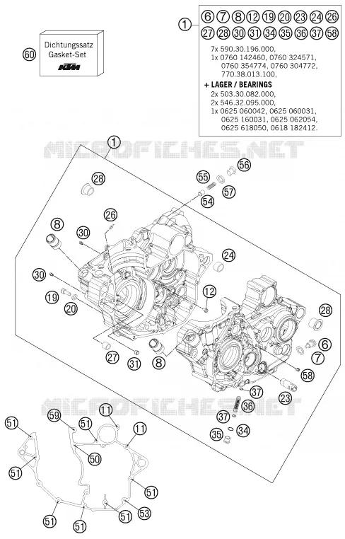CARTER MOTEUR KTM MOTO 250 2012 EXC-F  250 EXC-F