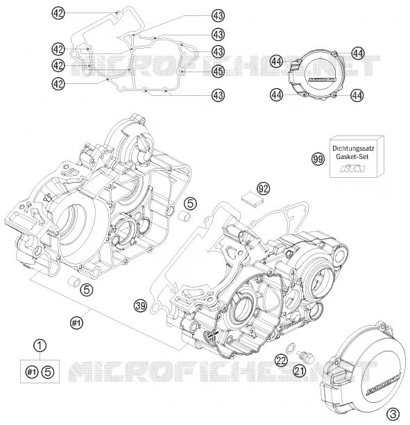 CARTER MOTEUR KTM MOTO 125 2010 EXC  125 EXC