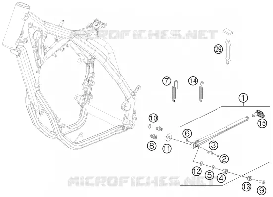BEQUILLE LATERALE / CENTRALE KTM MOTO 450 2013 EXC  450 EXC SIX DAYS