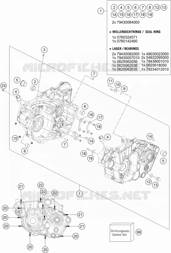 CARTER MOTEUR KTM MOTO 450 2018 EXC-F  450 EXC-F