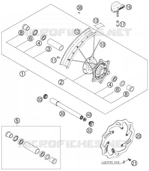 ROUE AVANT KTM MOTO 450 2007 EXC  450 EXC