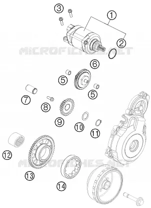 DEMARREUR ELECTRIQUE KTM MOTO 350 2013 EXC-F  350 EXC-F SIX DAYS